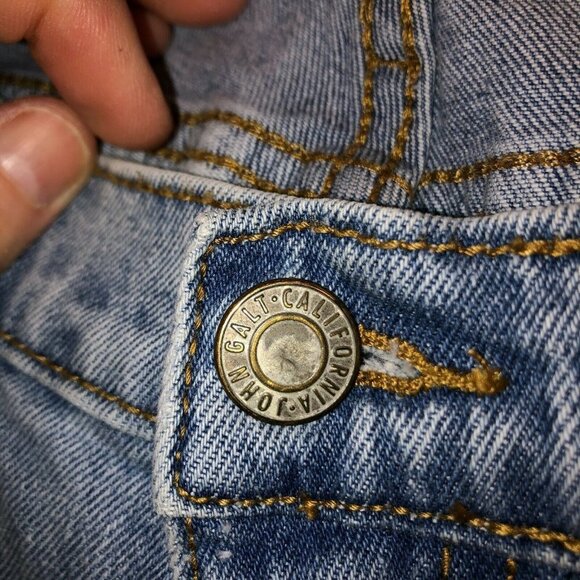John J Galt Womens Size 5 Light Wash Blue Boot Cut Pockets Denim Jeans Distress - Picture 9 of 11
